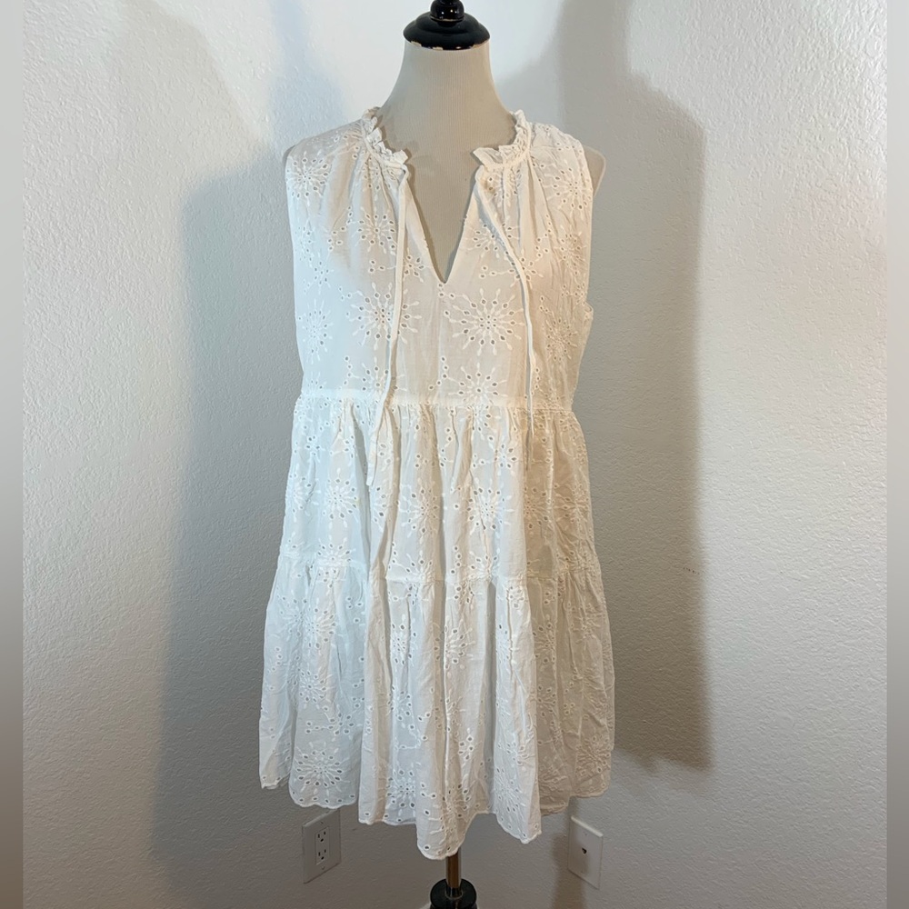 🌹New Listing BB Dakota Steve Madden Women’s White Eyelet Mini Dress or Tunic Top